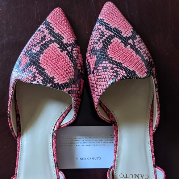 NWB Vince Camuto Cruiz Watermelon Python Flats 9.5 - Picture 4 of 6